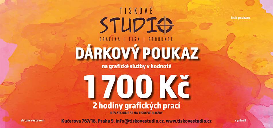 Obrázek k výrobku 9750 - Dárkový poukaz 1 700 Kč na grafické služby