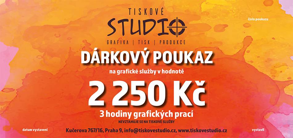 Obrázek k výrobku 9751 - Dárkový poukaz 2 250 Kč na grafické služby