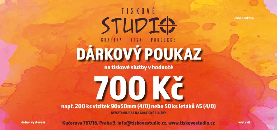 Obrázek k výrobku 9754 - Dárkový poukaz 700 Kč na tiskové služby
